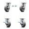 Service Caster 6 Inch Kingpinless Thermoplastic Rubber Wheel Caster Swivel Locks 2 Brakes, 2PK SCC-KP30S620-TPRRF-BSL-2-SLB-2 - alternate 1